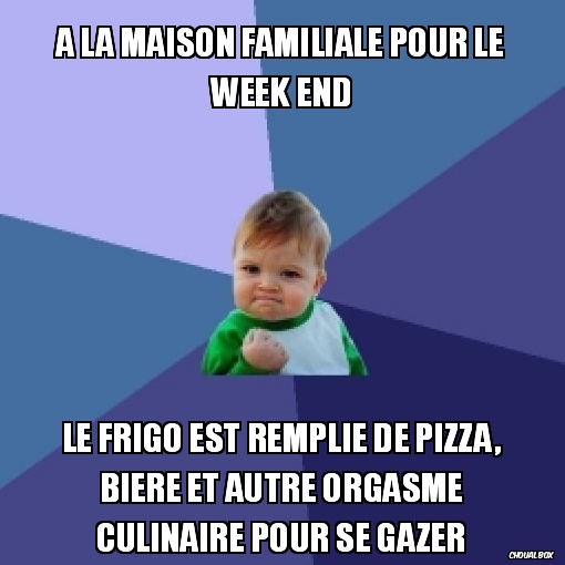 à la maison familiale pour le week end