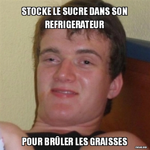 stocke le sucre dans son réfrigérateur