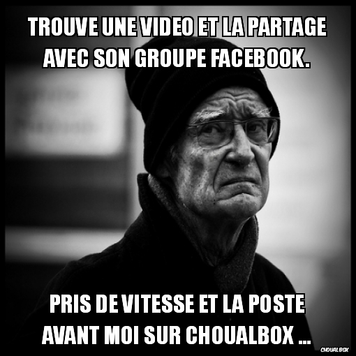 Trouve une vidéo et la partage avec son groupe facebook.