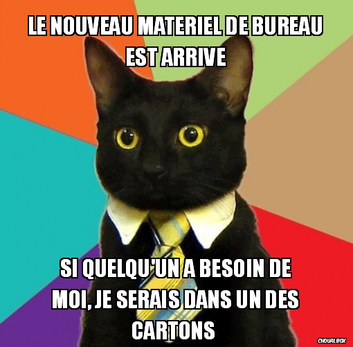 Le nouveau matériel de bureau est arrivé