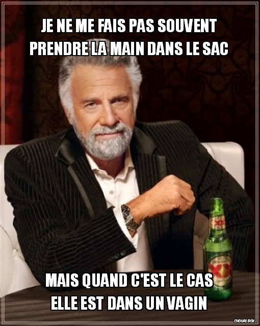 je ne me fais pas souvent prendre la main dans le sac
