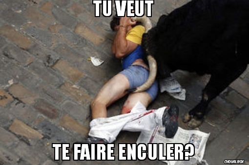 Tu veux te faire enculer?
