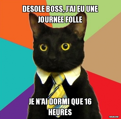 Désolé boss, j'ai eu une journée folle