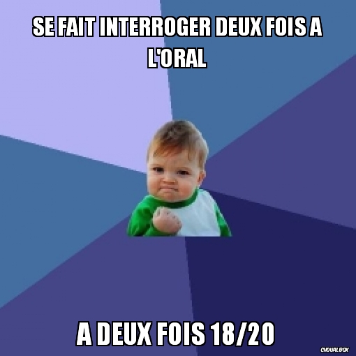 Se fait interroger deux fois à l'oral
