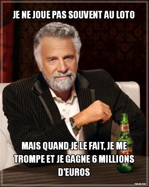 Je ne joue pas souvent au loto