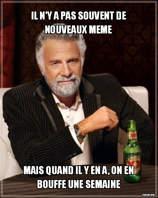 Il n'y a pas souvent de nouveaux meme