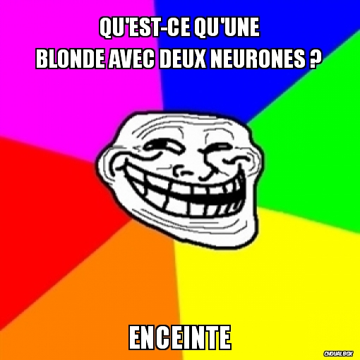 Qu'est une blonde avec deux neurones ?