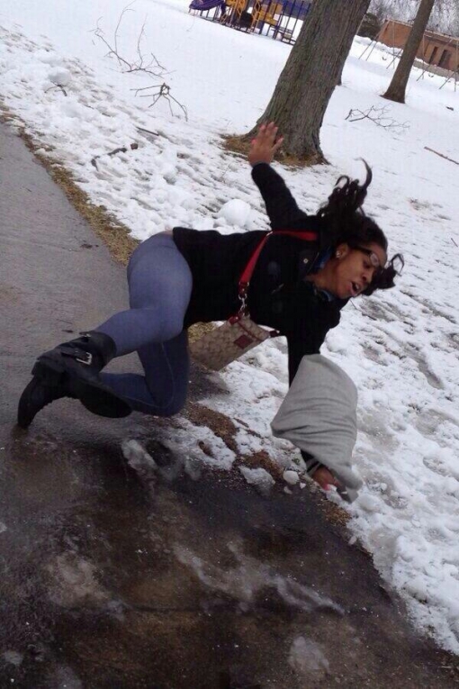 Slipping black girl