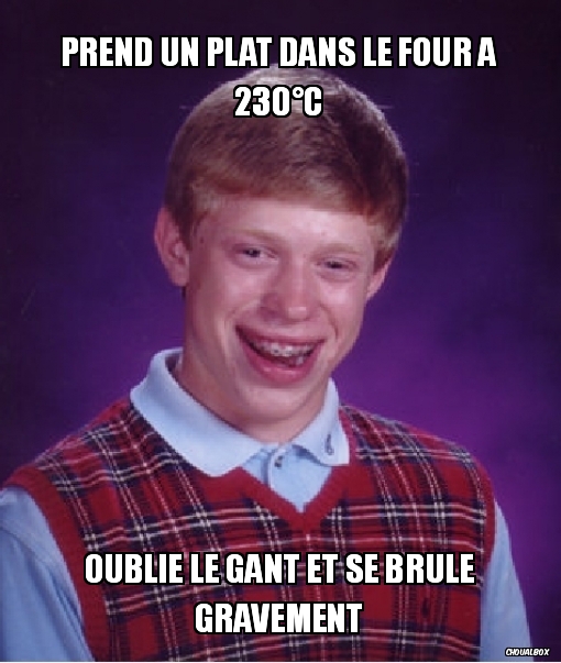 Prend un plat dans le four a 230°c