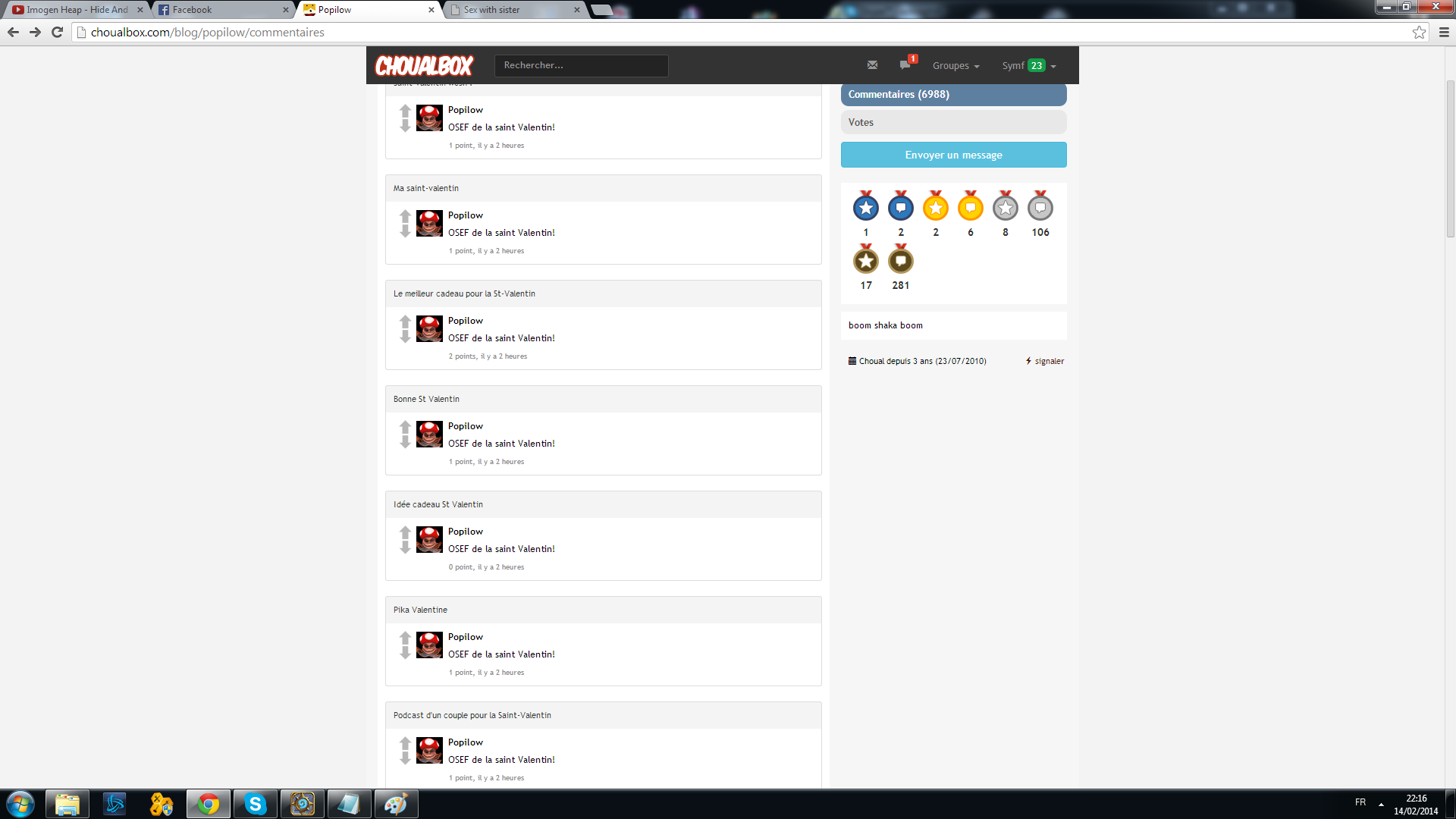 Je croit qu'il déteste la St-Valentin