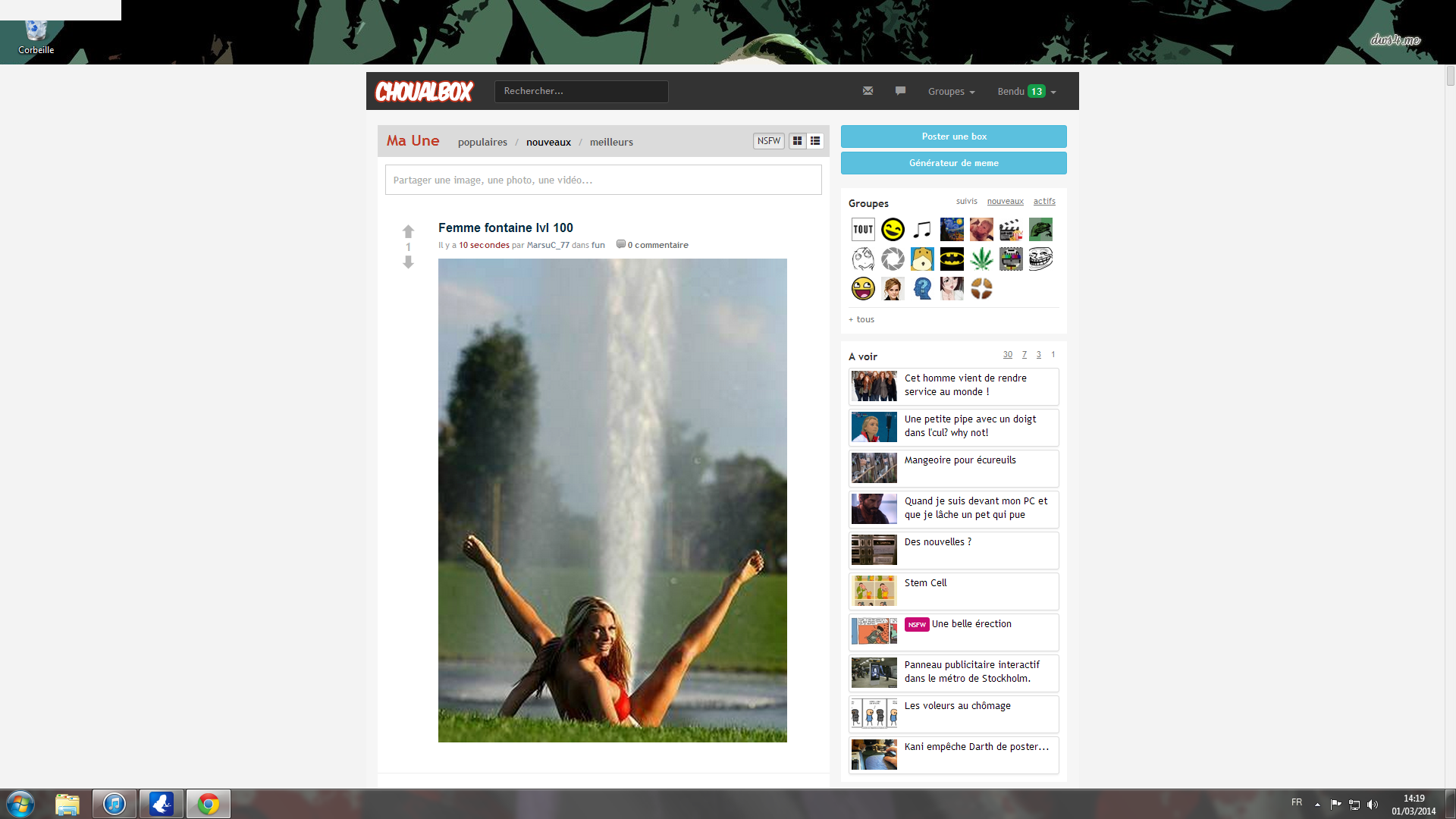 Problème d'affichage google chrome