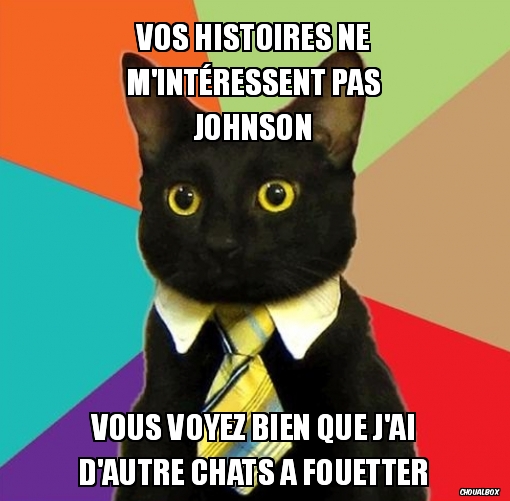 Vos histoires ne m'intéressent pas Johnson
