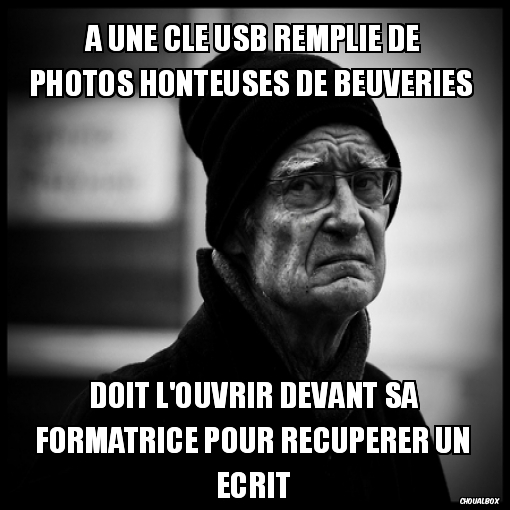 A une clé usb remplie de photos honteuses de beuveries 