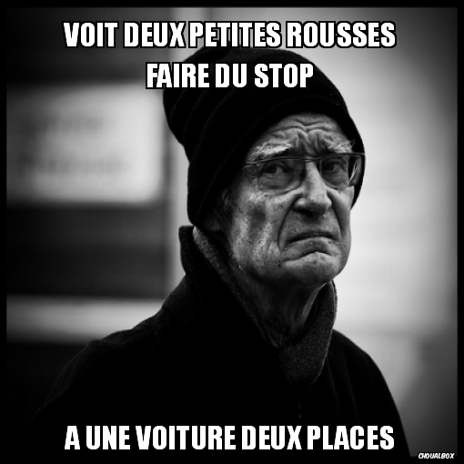 Voit deux petites rousses faire du stop