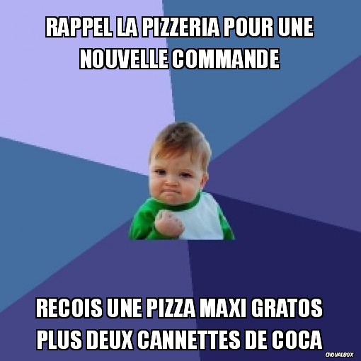 rappel la pizzeria pour une nouvelle commande