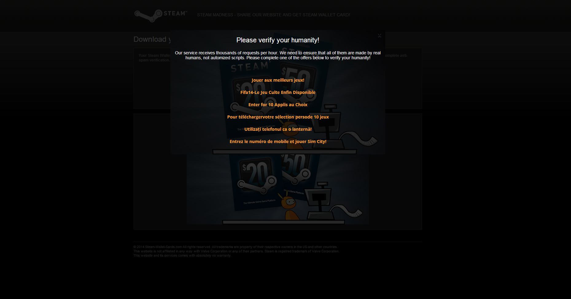 Steam wallet cards bien entendu