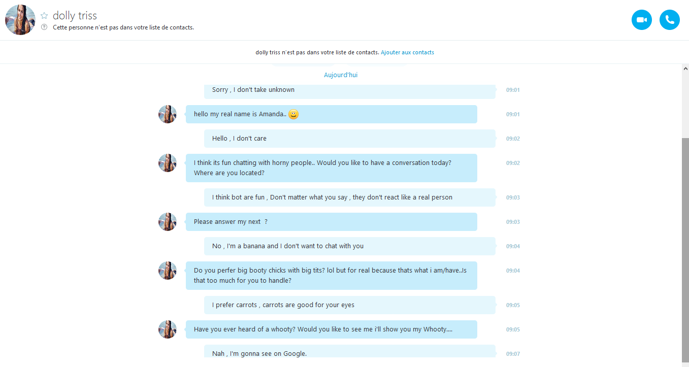 Skype : Bot vs moi