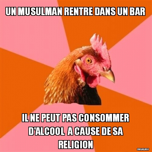 Un musulman rentre dans un bar