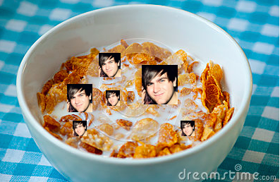 Simon dans des cornflex