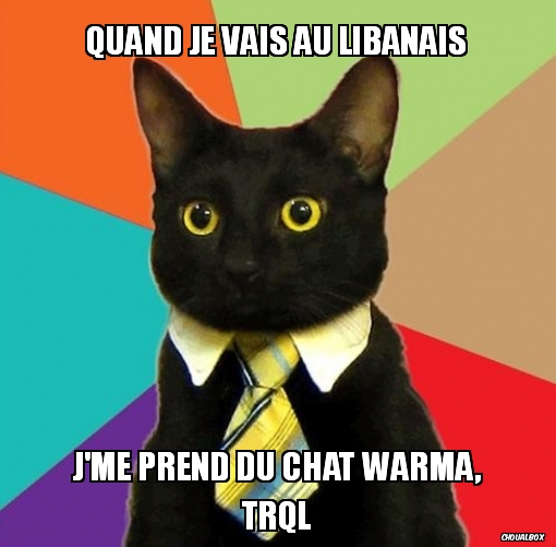 Quand je vais au libanais avec les collègues...