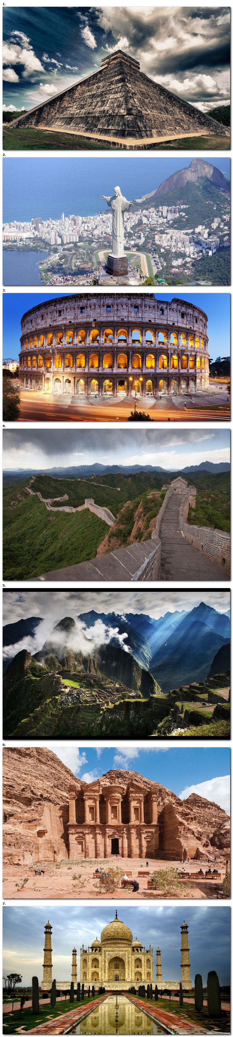 NOUVELLES merveilles du monde ( depuis 2007 )