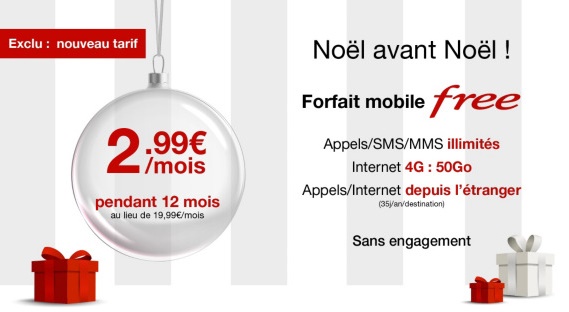 [Forfait Mobile] Free Mobile - Appels/SMS/MMS illimités + 50 Go (pendant 1 an) à 2.99€