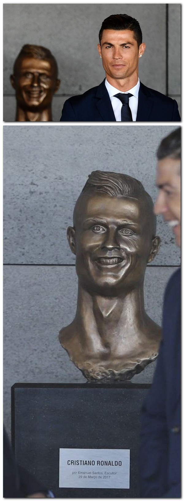 Buste à l’effigie de Christiano Ronaldo à l'aéroport de Madeira.