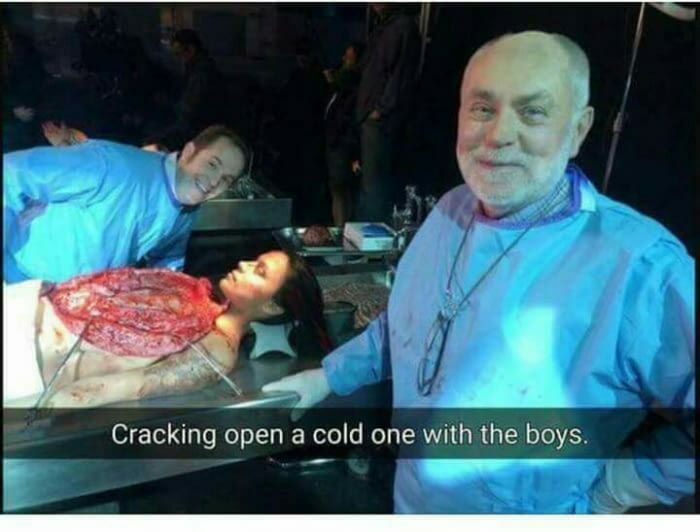 Cracking a cold one with the boys