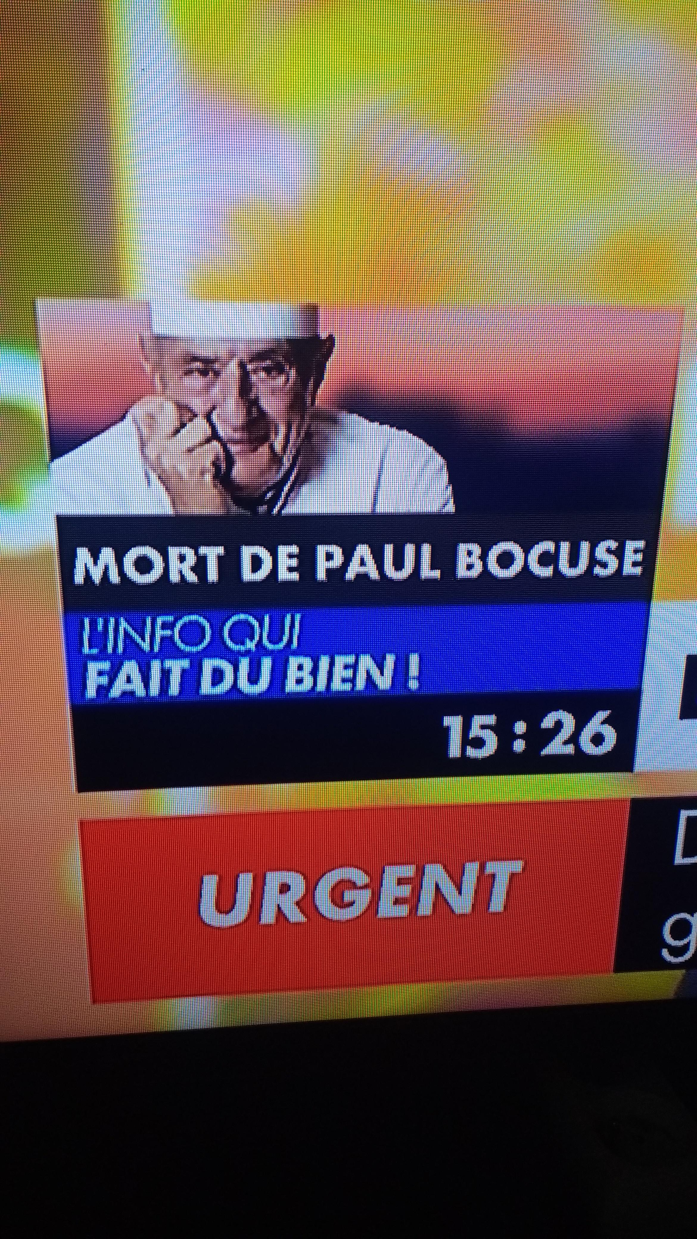 CNews informe de la mort de Paul Bocuse
