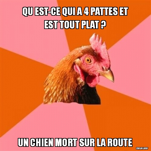 Qu est-ce qui a 4 pattes et est tout plat ?