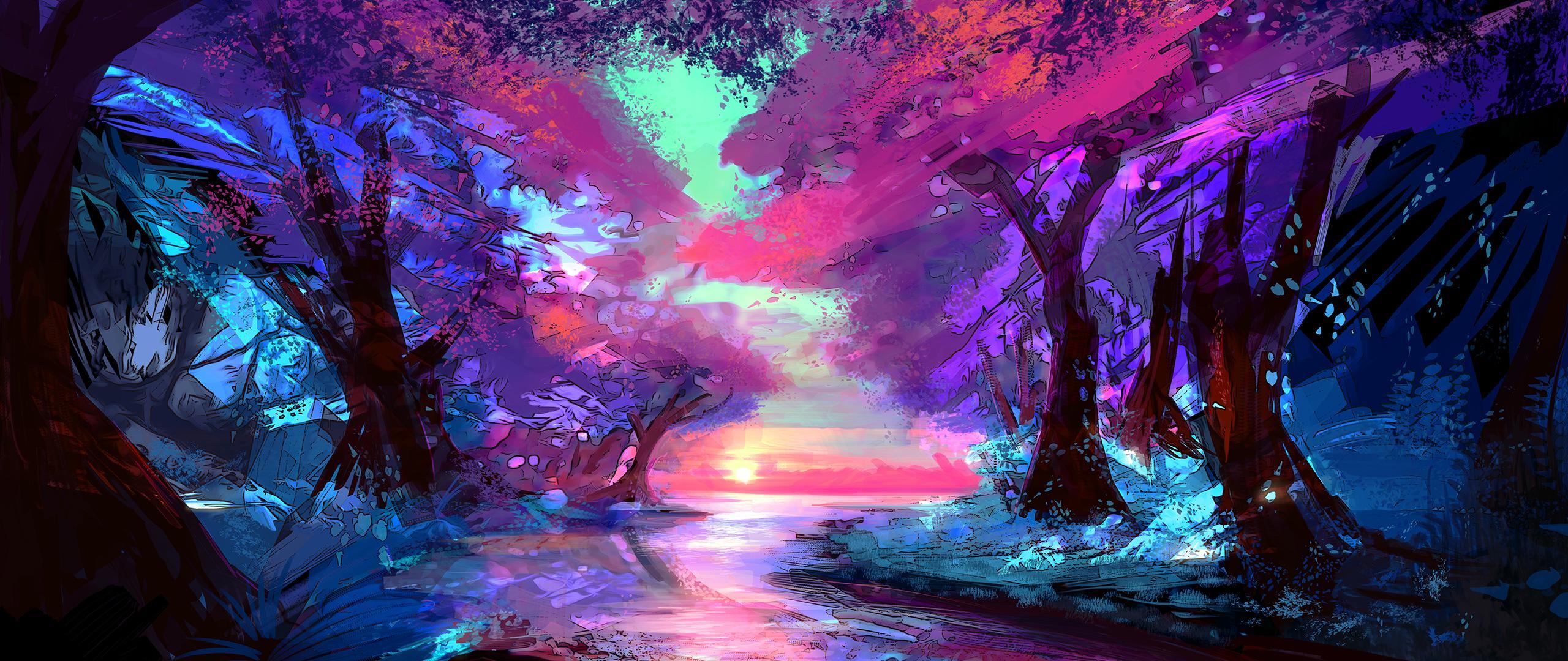 Forêt colorée [2560x1080] (Joey Jazz)