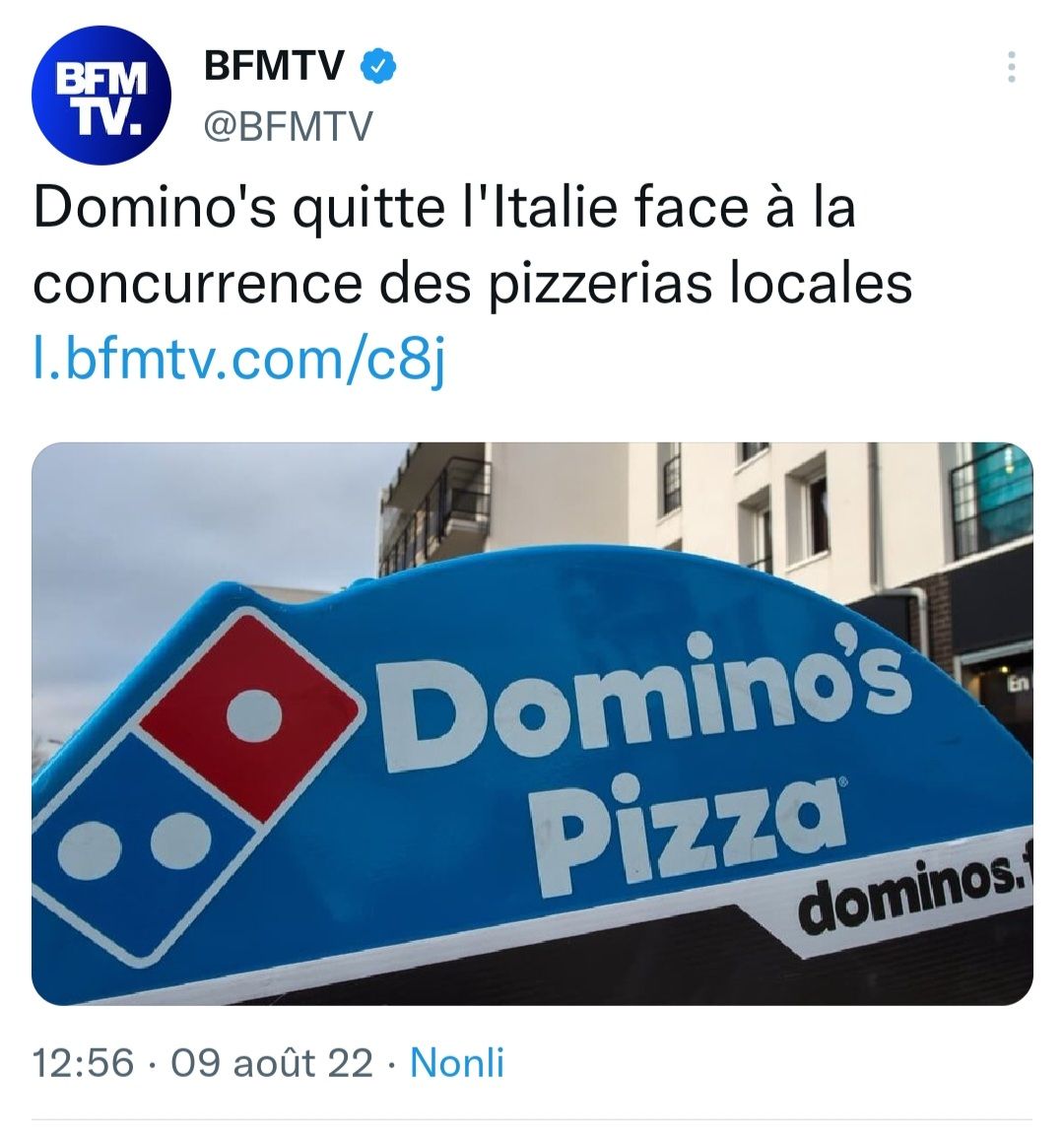 Domino's Pizza quitte l'Italie.