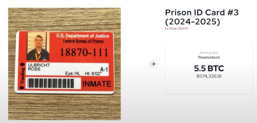 Ross Ulbricht, le fondateur de Silk Road,a mis aux enchères des effets personnels via une vente aux enchères en Bitcoin uniquement, récoltant plus de 1,8 million de dollars. Les articles comprenaient des souvenirs de prison, des œuvres d'art et des effets personnels et sa carte d’identité de prison