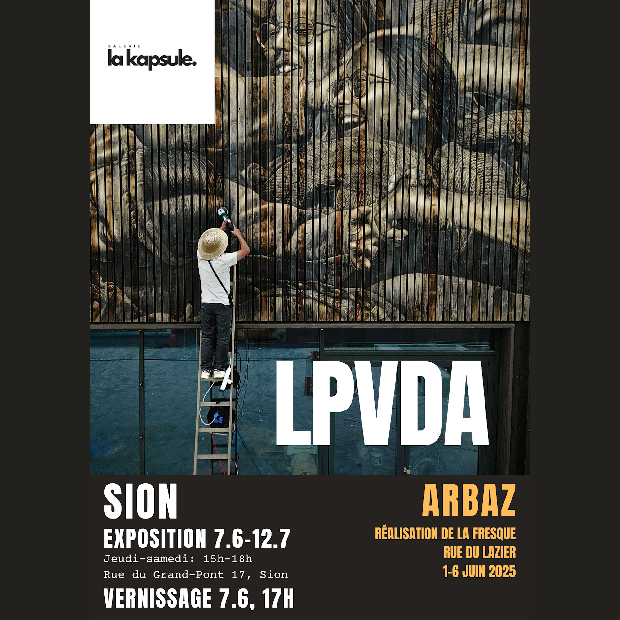 Expo Antoine Guignard alias LPVDA ou &quot; Les pinceaux verts d'Antoine&quot; est un artiste Suisse qui a développé un style de dessin par ponçage.