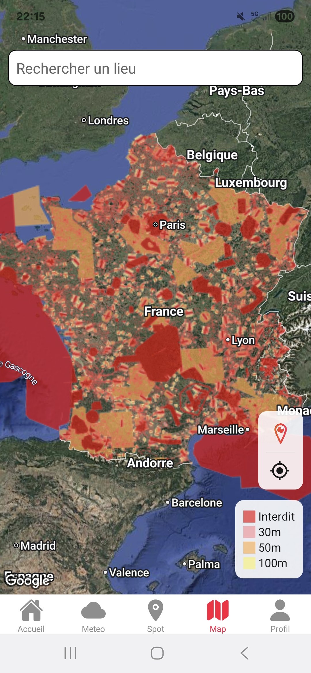Bientôt la fin du drone de loisir. Chaque semaine la carte est de plus en plus rouge.