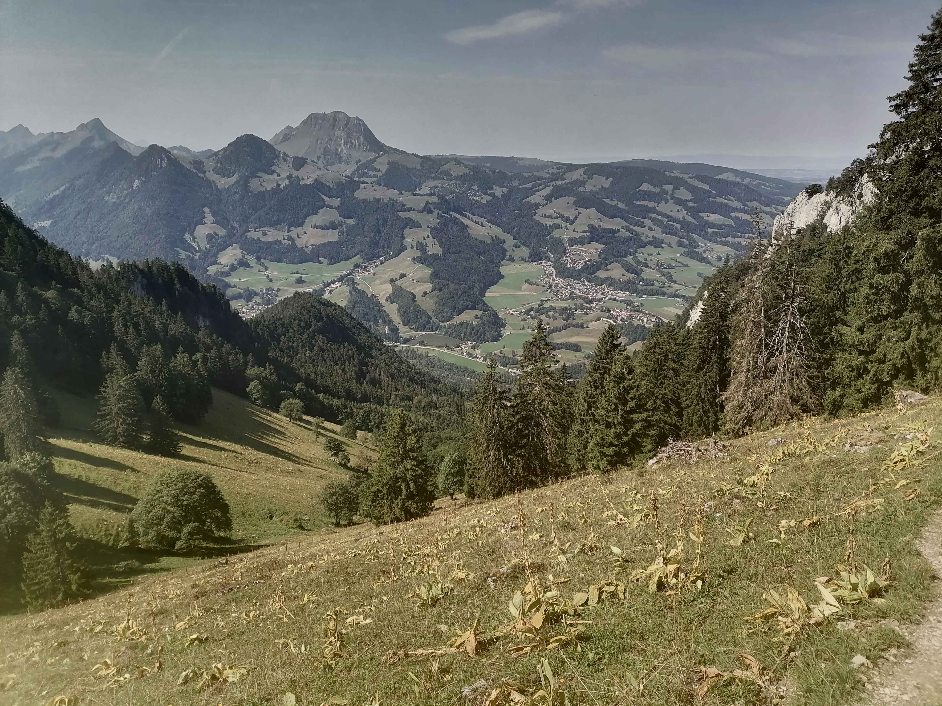Vue durant la montée de la Dent de Broc, Suisse
