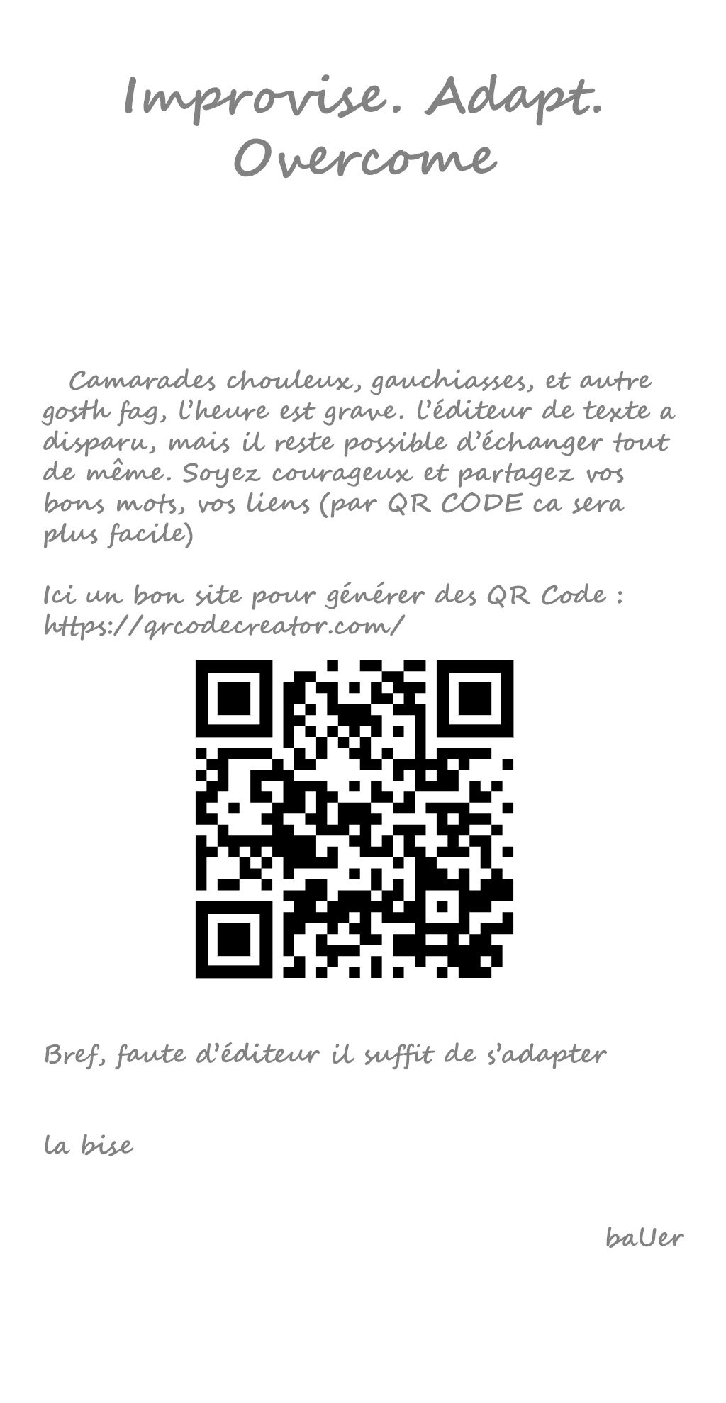 Improvise. Adapt. Overcome