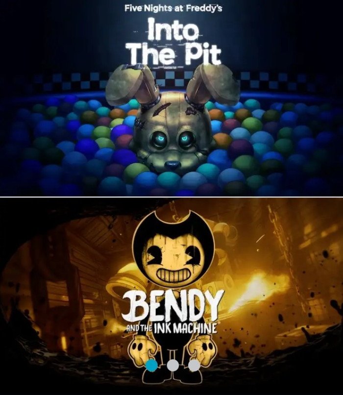 Five Nights at Freddy's : Into the Pit &amp; Bendy and the Ink Machine offerts sur PC. (Bendy est vraiment très bon).