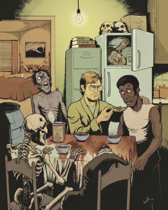 Dahmer en illustration.