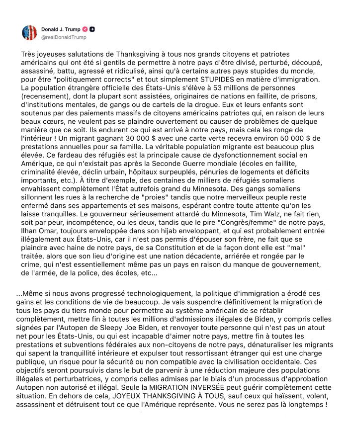 Le Thanksgiving de Trump