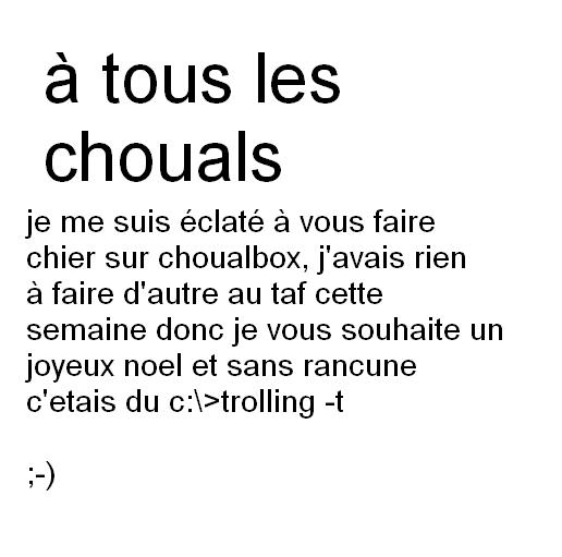 messages a tous les chouals