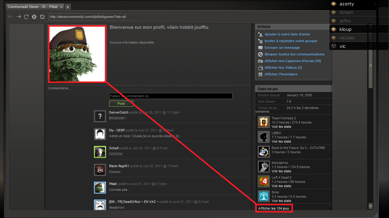 Ptilait et ces 104 jeux.