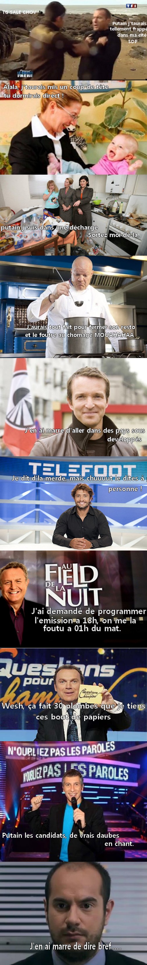 Ce que pensent reellement les animateurs télé 