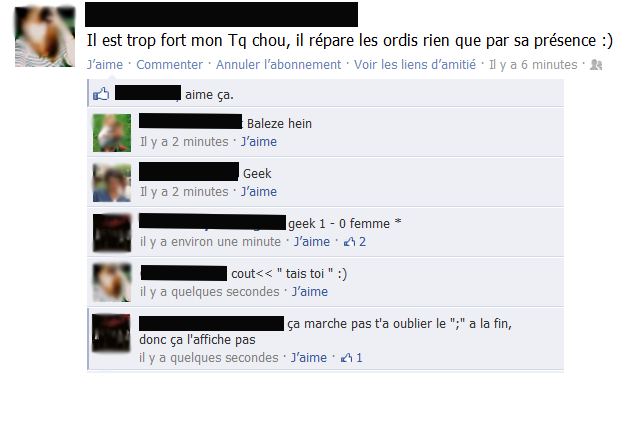Geek 1 - 0 Femme