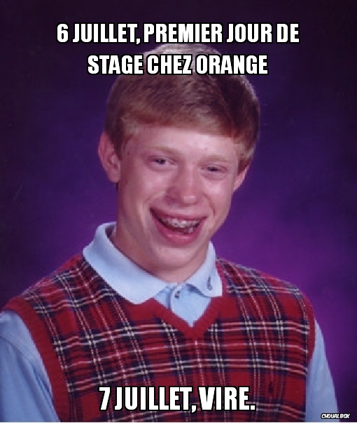 6 juillet, premier jour de stage chez orange