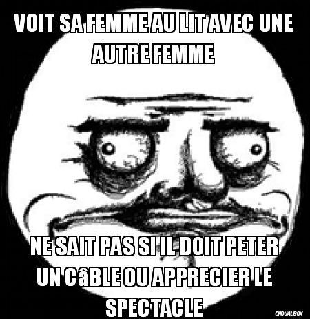 voit sa femme au lit avec une autre femme