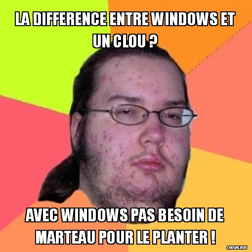 La différence entre Windows et un clou ?