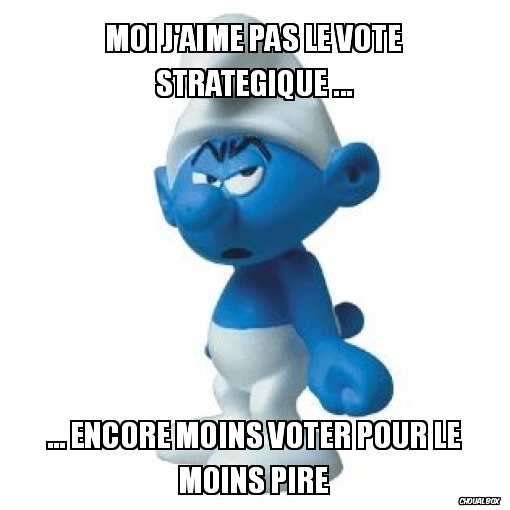 Moi j\'aime pas le vote stratégique ...