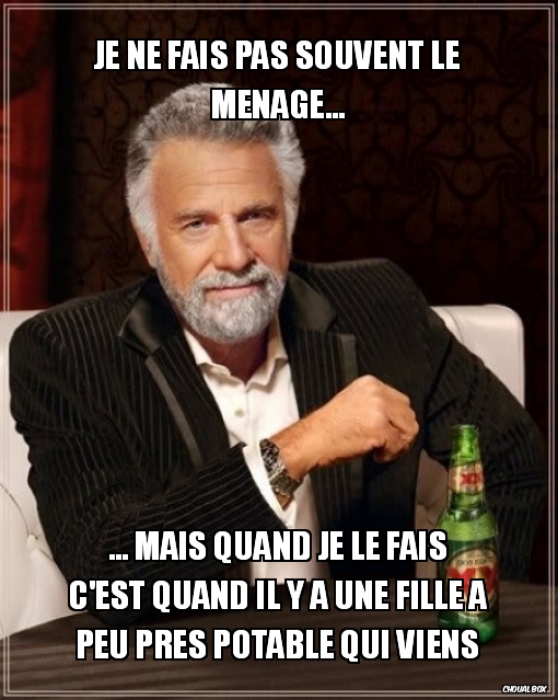 Je ne fais pas souvent le ménage...