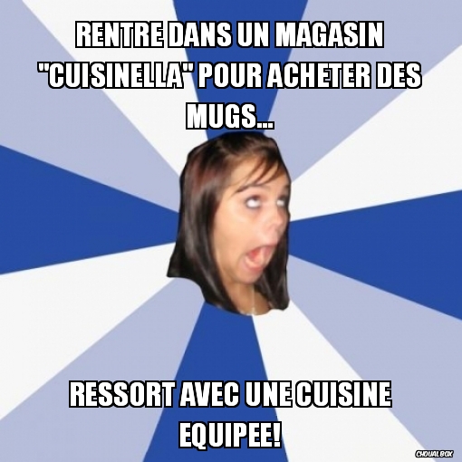 dans un magasin de cuisine...